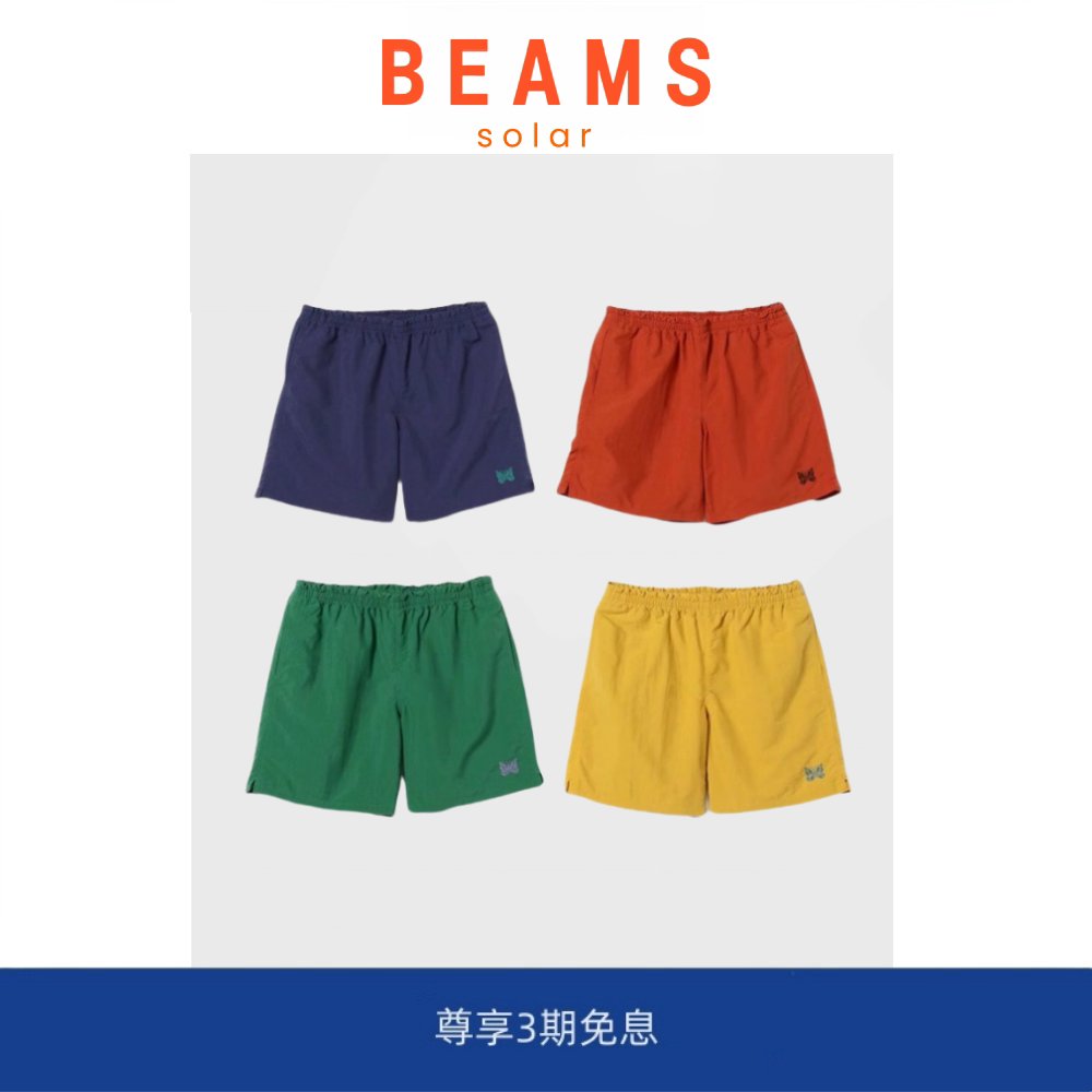 【5折现货】BEAMS&times;NEEDLES 联名尼龙蝴蝶刺绣 短裤五分裤沙滩裤