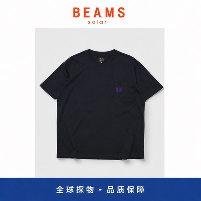 【SOLAR BEAMS】Needles蝴蝶口袋刺绣T恤 日系潮牌夏季棉短袖tee
