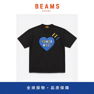 【SOLAR BEAMS】夏季新款原单 日系复古爱心卡通休闲运动短袖T恤