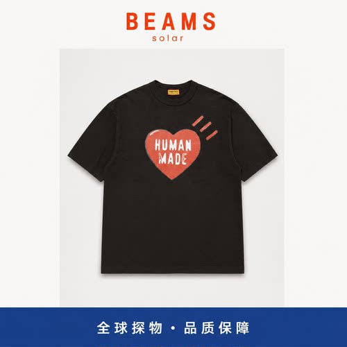 【SOLAR BEAMS】圆筒短袖T恤油漆爱心竹节棉潮牌情侣半袖男女