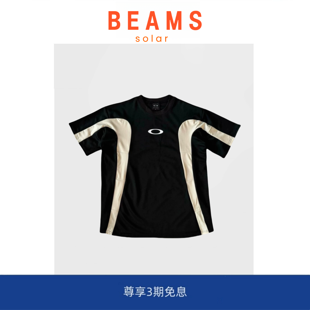 【现货】SOLAR BEAMS古着款拼色半袖拼接运动短袖速干男女夏T恤