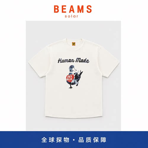【SOLAR BEAMS】水墨画鸭子短袖T恤日系竹节棉趣味休闲圆领上衣