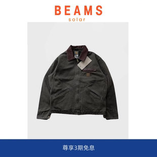BEAMS中古款 SOLAR j97帆布成衣水洗夹克宽松翻领拉链外套 现货