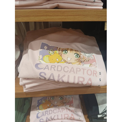 外贸清仓~品牌尾货捡漏日系卡通百变小樱纯棉男女宽松短袖T恤上衣