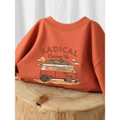 纯棉潮流复古印花男女短袖 广州十三行外贸订单 新款 T恤圆领上衣夏