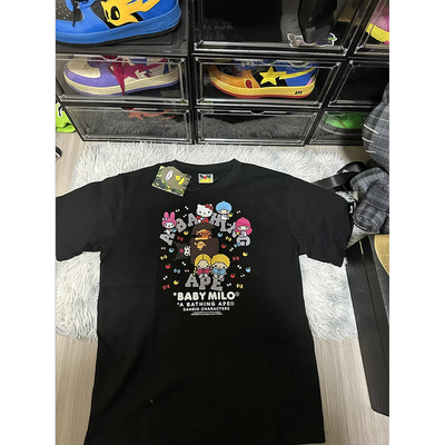 外贸清仓~品牌尾货捡漏纯棉潮牌小众设计感KT猫男女短袖T恤上衣服