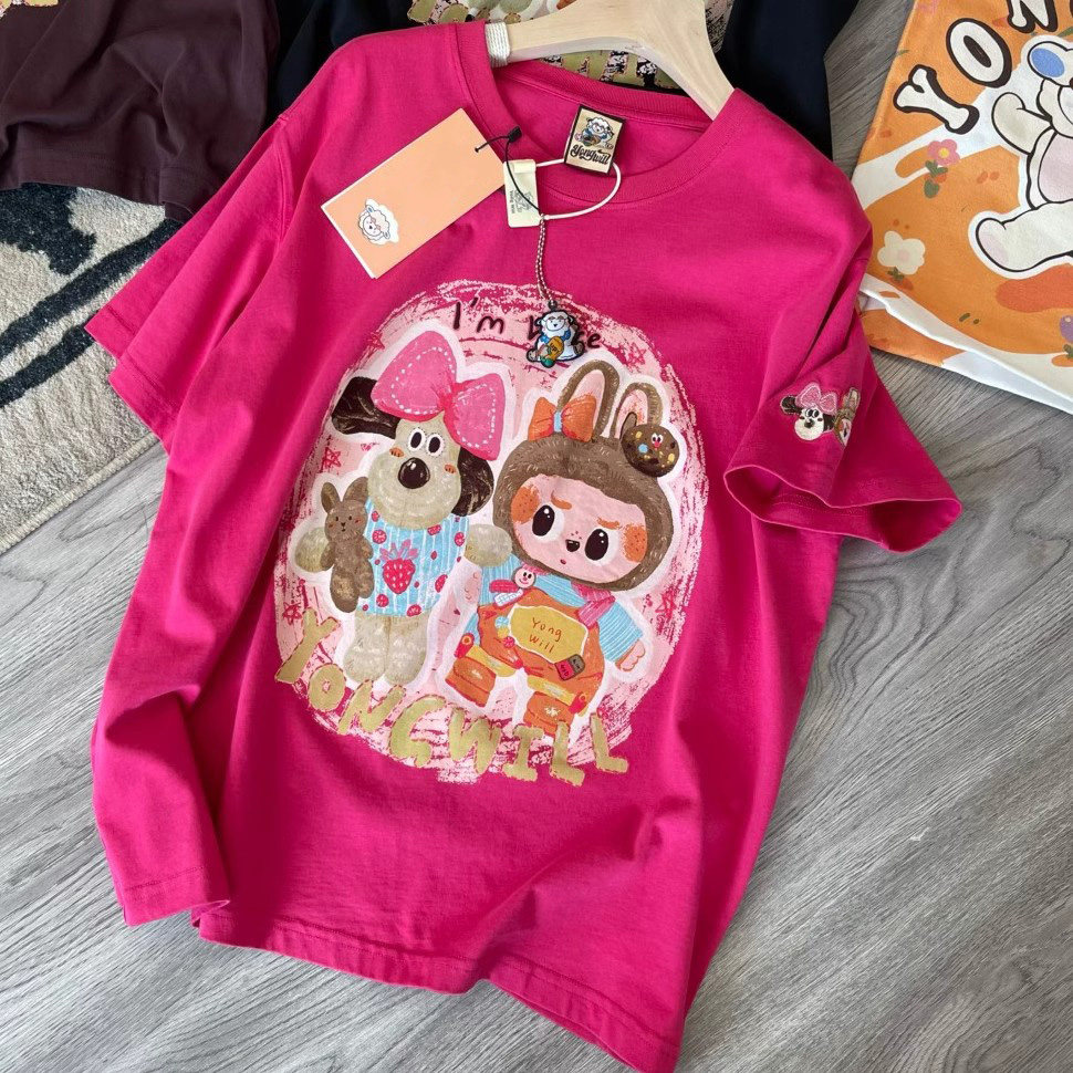 广州十三行外贸尾货~捡漏清仓夏季纯棉拉布布印花男女短袖T恤上衣,女装/女士精品,时尚防晒服,淘宝优惠券,粉丝福利购,淘宝优惠卷