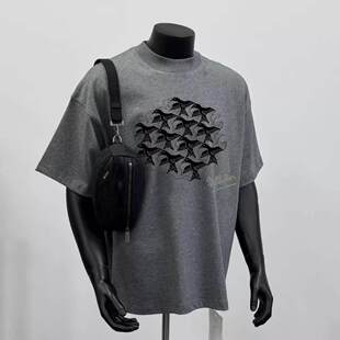 小众上衣潮 个性 品牌出口外贸撤回尾货专柜～纯棉短袖 t恤男女夏季