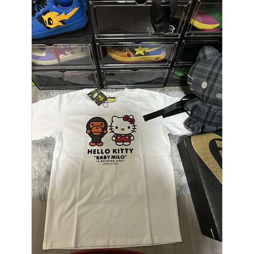 品牌外贸专柜撤回清仓捡漏~纯棉潮牌设计小众KT猫男女短袖T恤上衣