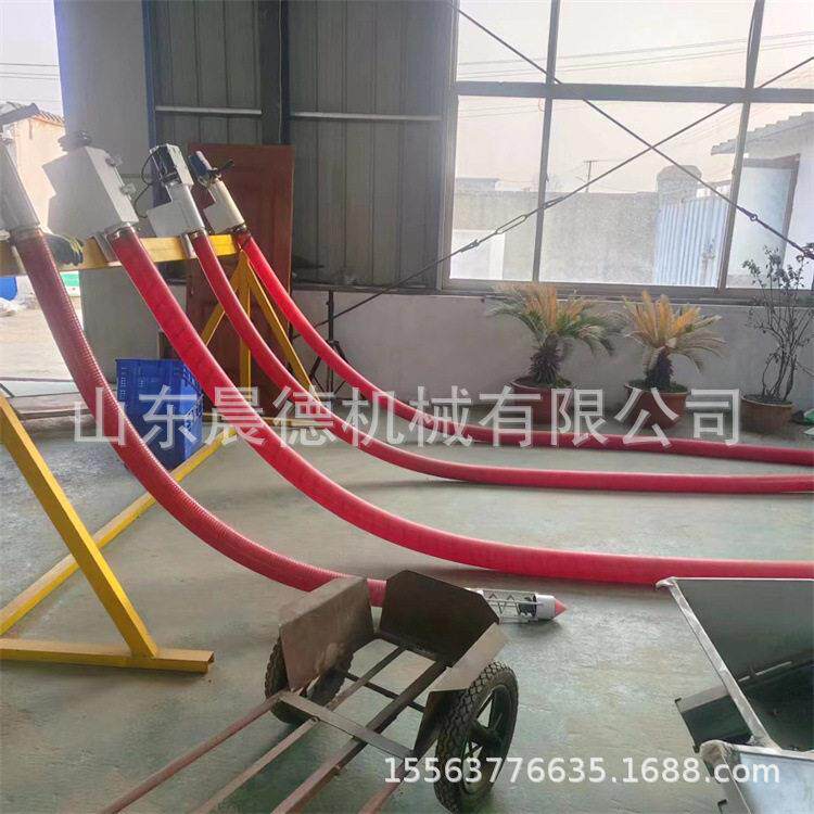 粮库平仓软管输送机 160型大管径粮食上料机不锈钢螺旋吸粉末机