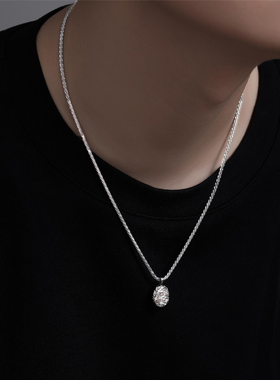 日韩情侣波光粼粼几何圆牌吊坠项链ins轻奢小众男女百搭毛衣项链