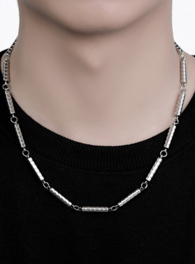 竹节男女简约个性项链不掉色