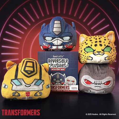 美国代购TeeTurtle Transformers变形金刚3英寸双面毛绒盲盒礼物