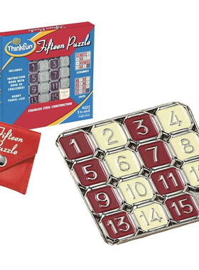美国ThinkFun Fifteen Puzzle 15数字 纯金属数字华容道 教育益智
