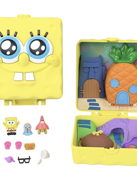 美国Polly Pocket Partnership海绵宝宝联名盒子派大星过家家玩具