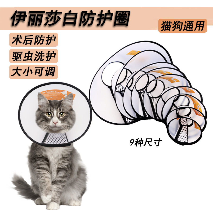 伊丽莎白圈宠物透明护罩宠物项圈猫狗通用美容罩防咬围脖宠物用品