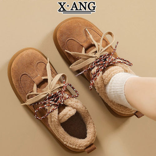 牛皮版德训鞋女款全包勃肯鞋秋冬季加绒加厚保暖棉鞋休闲运动鞋子