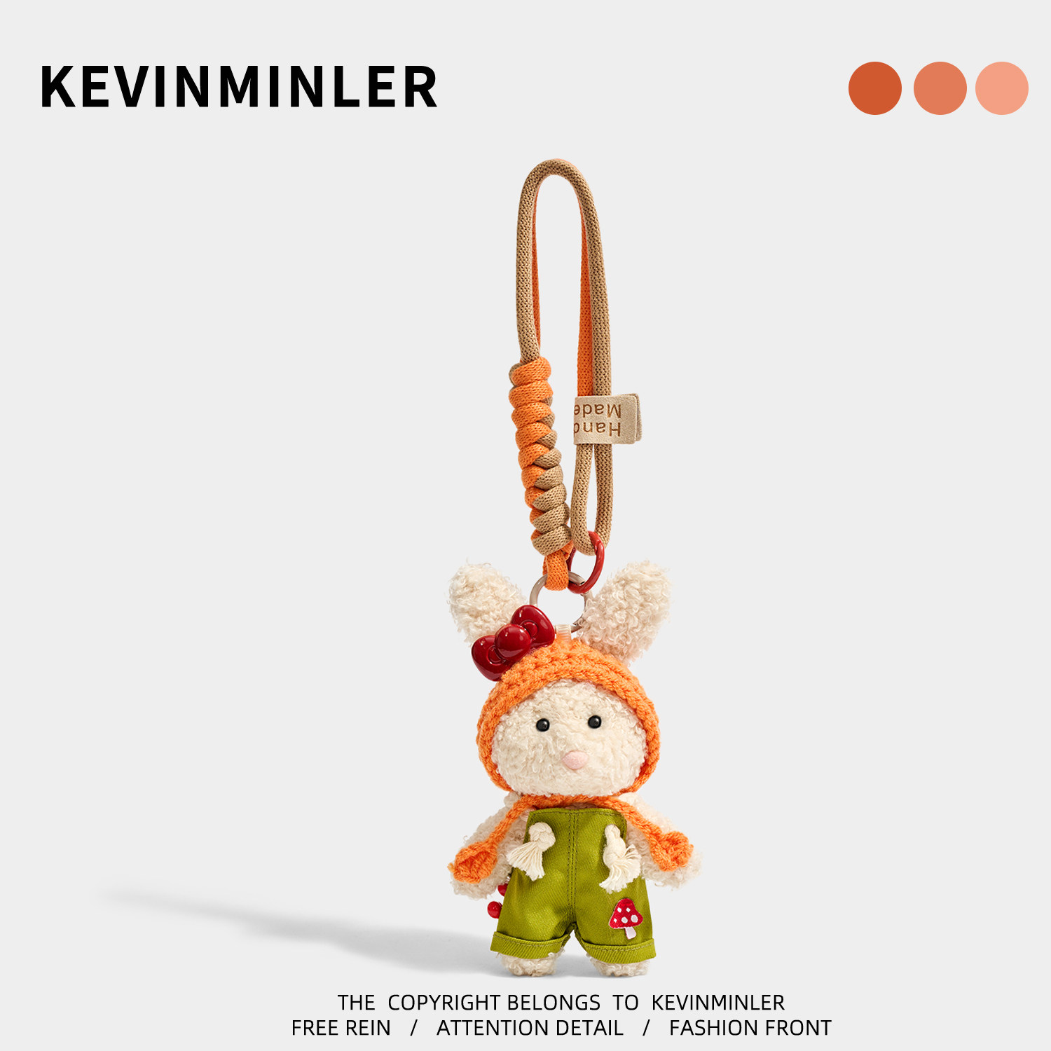 KEVINMINLER原创可爱蝴蝶结小兔毛绒包挂件车挂饰钥匙扣生日礼物