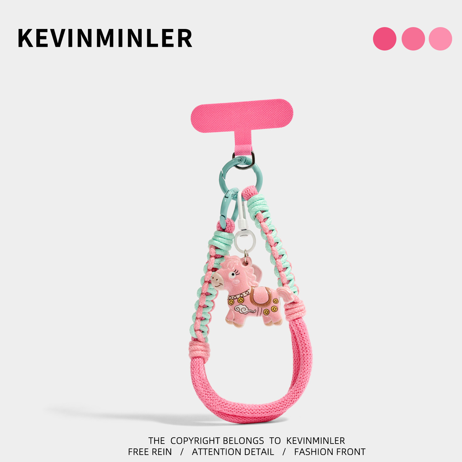 KEVINMINLER原创粉色小马手机挂绳包挂件钥匙扣手腕挂饰创意礼物,服饰配件/皮带/帽子/围巾,包挂件,淘宝优惠券,粉丝福利购,淘宝优惠卷