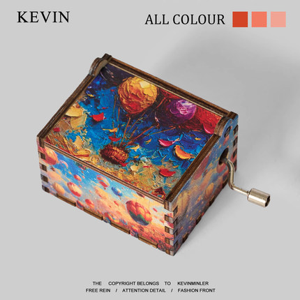 Kevin家!“无聊摇一首生日快乐听”创意音乐盒摆件八音盒生日礼物