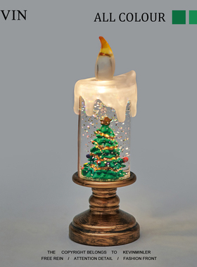 Kevin家“无聊看看蜡烛里的圣诞灯”氛围小夜灯桌面摆件圣诞礼物