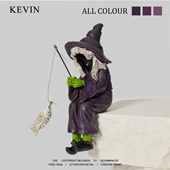 Kevin家 无聊看巫女钓鱼 暗黑桌面摆件创意搞怪万圣诞节礼物