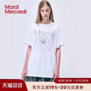 t恤韩系大码 MardiMercredi小雏菊短袖 宽松上衣情侣装 男女同款
