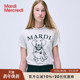 正肩上衣女腊肠狗夏季 t恤修身 新款 MardiMercredi正脸珍珠小狗短袖