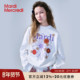 MardiMercredi小雏菊多花字母圆领卫衣纯棉宽松休闲韩系上衣女