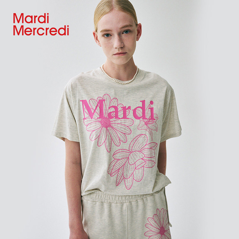 【1.15达播已结束】MardiMercredi三花小雏菊宽松短袖t恤