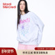 MardiMercredi小雏菊渐变字母印花圆领韩系休闲宽松卫衣男女同款