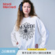 MardiMercredi小雏菊飘带刺绣圆领卫衣韩系学院徽章宽松纯棉上衣