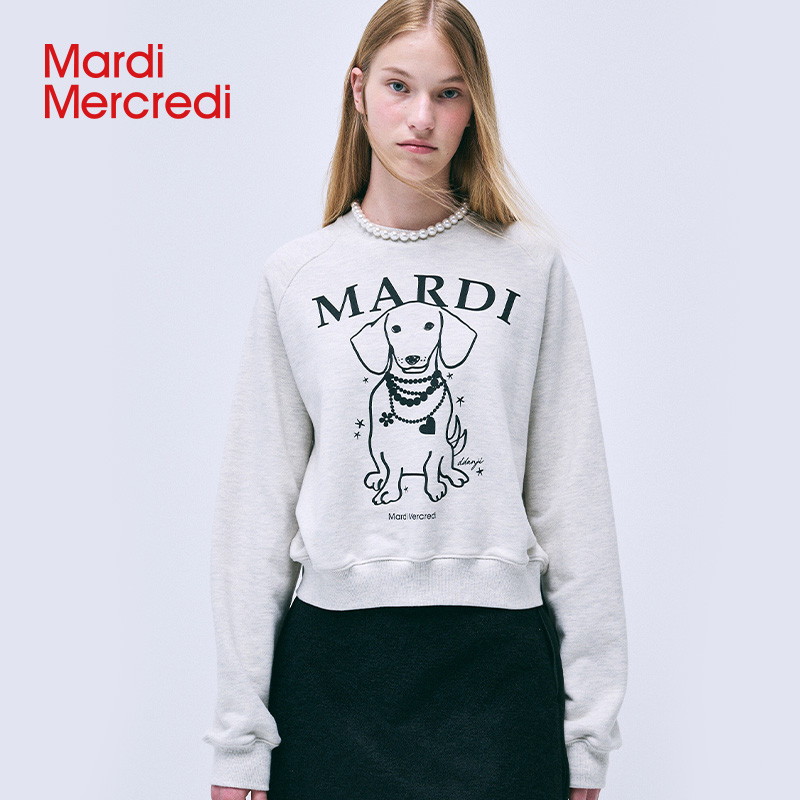 MardiMercredi正脸珍珠小狗卫衣