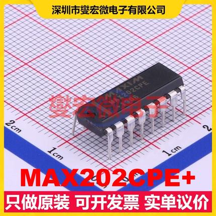 MAX202CPE+ PDIP-16 RS-232收发器接口芯片IC