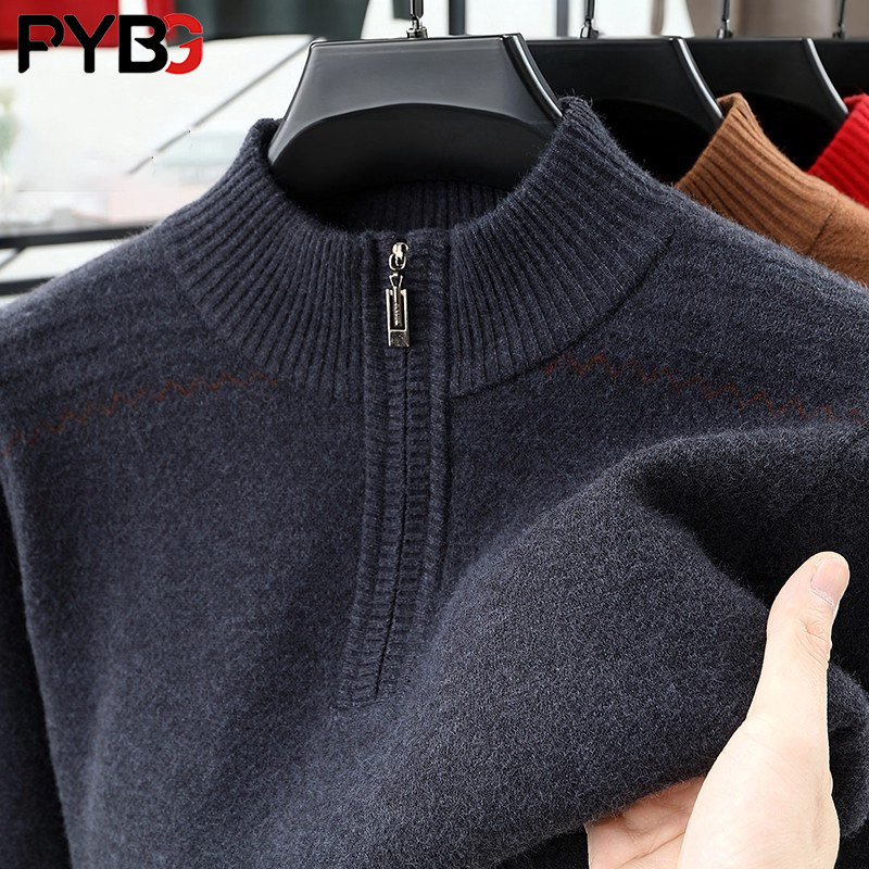 高端半拉链立领毛衣男士秋冬2025新款加厚保暖内搭打底针织衫男款,男装,针织衫/毛衣,淘宝优惠券,粉丝福利购,淘宝优惠卷