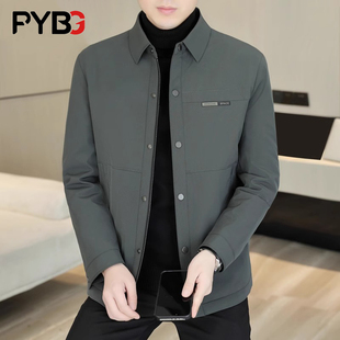 轻薄款衬衫式羽绒服男士春秋冬2025新款高端翻领休闲夹克外套男款