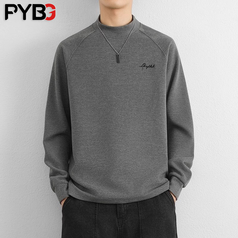 高端德绒打底衫男士秋冬季2025新款保暖内搭半高领长袖卫衣男款潮,男装,卫衣,淘宝优惠券,粉丝福利购,淘宝优惠卷