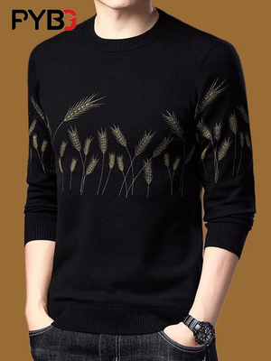 高端羊毛衫男款春秋冬2025新款圆领毛线衣时尚潮流内搭男士打底衫