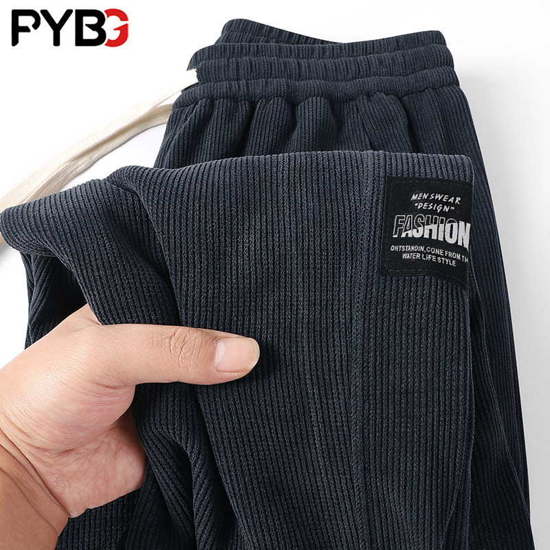 高端灯芯绒休闲卫裤男士秋冬季2025新款加绒加厚束脚男裤运动男款,男装,休闲裤,淘宝优惠券,粉丝福利购,淘宝优惠卷