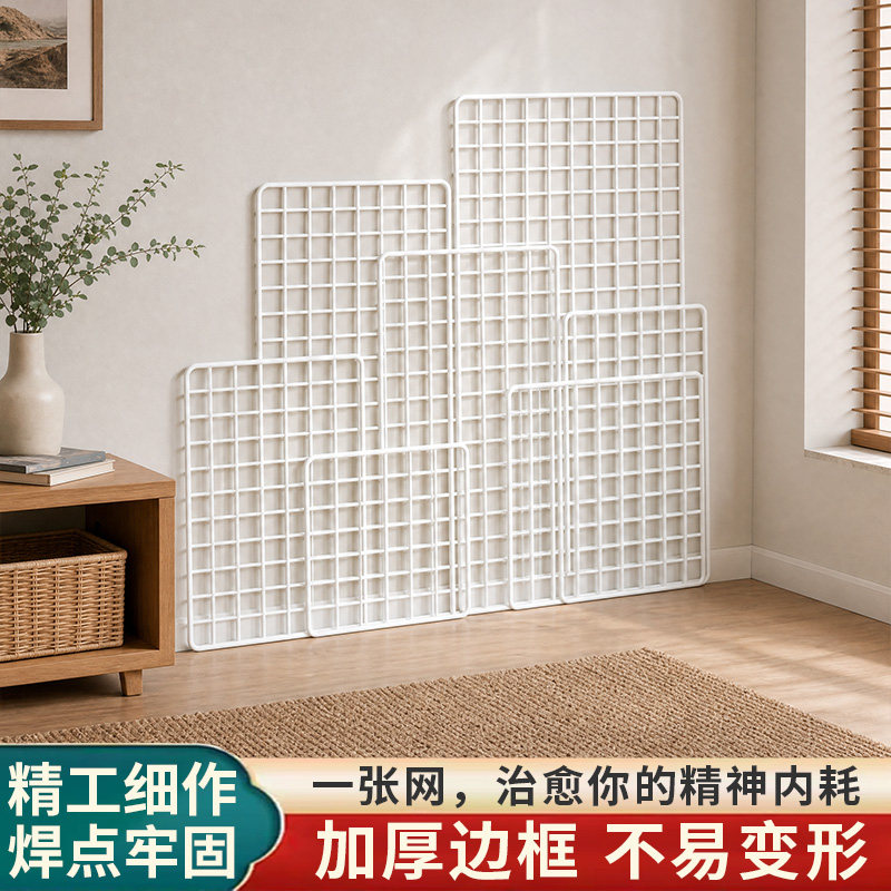 网片网格展示架白色挂墙铁丝网照片墙幼儿园作品展示超市陈列架