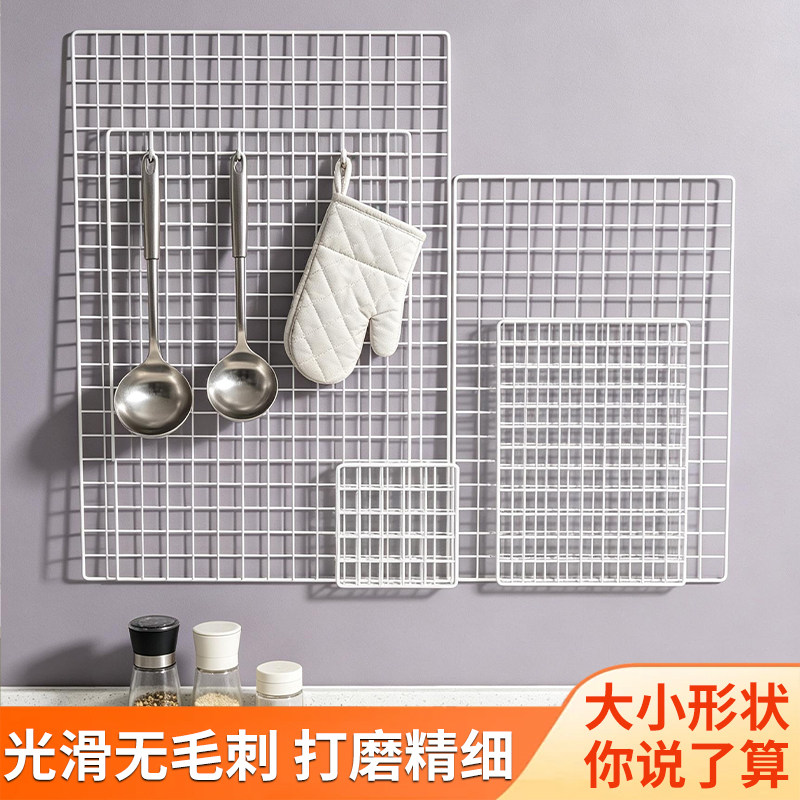 铁网网格片置物架墙上壁挂收纳架宿舍床边挂篮门后零食架寝室挂架