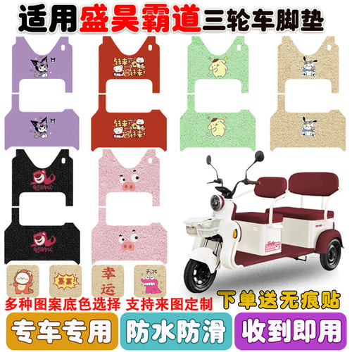 适用盛昊霸道三轮车脚垫防水防滑