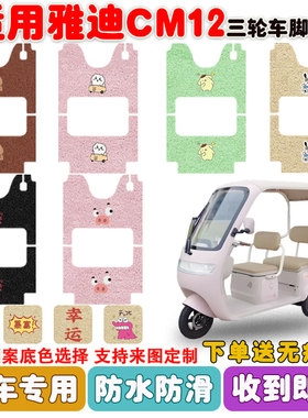 适用雅迪CM12电动三轮车脚垫YD1000DZK-39C丝圈防水防滑脚垫定制