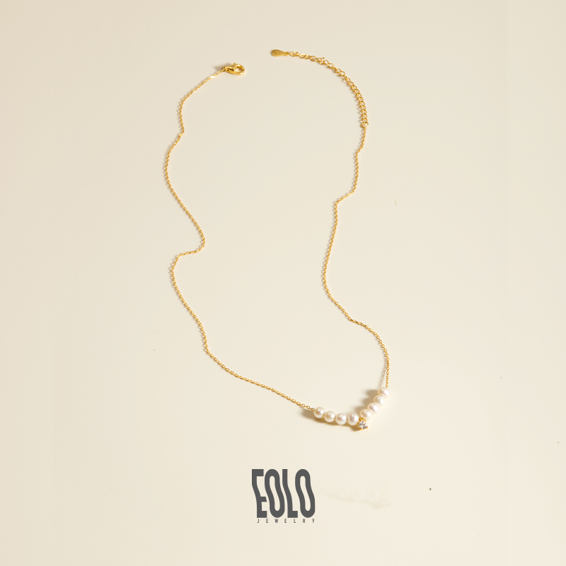 EOLO闪耀珍珠项链女纯银