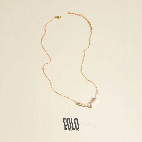 EOLO闪耀珍珠项链女纯银
