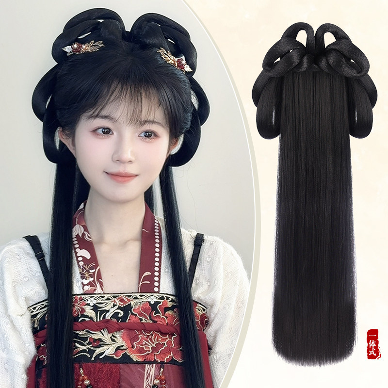 古装汉服假发全套发髻头饰一体式明制盘发造型百搭唐制古风垫发包图片