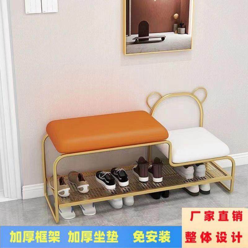 北欧入户门换鞋凳鞋柜一体家用门口简约现代软包坐垫儿童换鞋凳