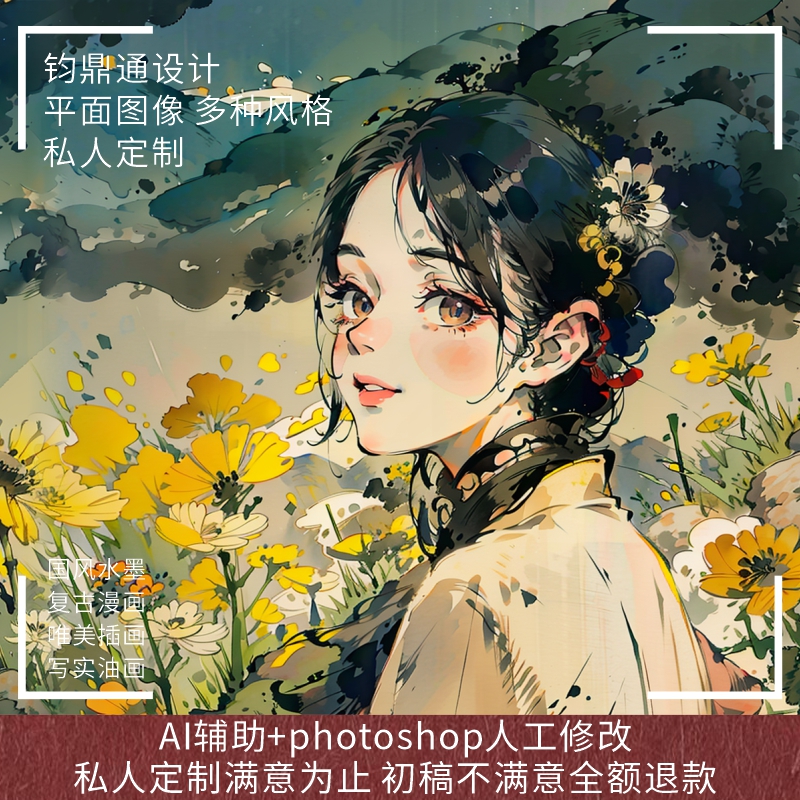 头像定制Ai代画真人照片转动漫图像设计手绘插画卡通漫画情侣约稿 个性定制/设计服务/DIY 手绘真人漫画/画类定制 原图主图