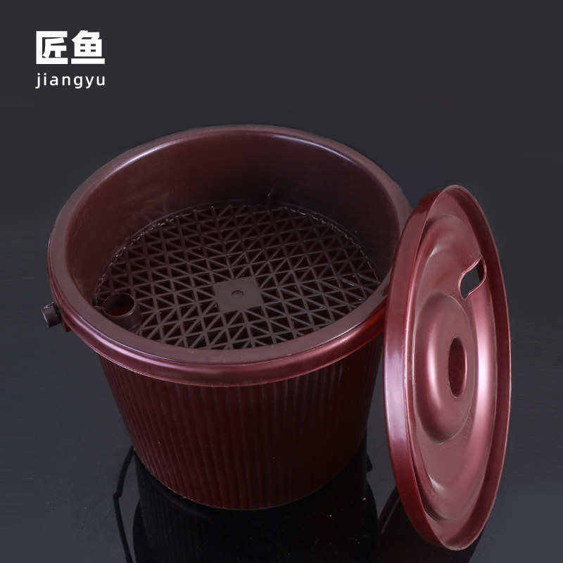 匠鱼茶渣桶茶水桶废水桶茶台分离过滤茶桶接水桶功夫茶具配件茶道