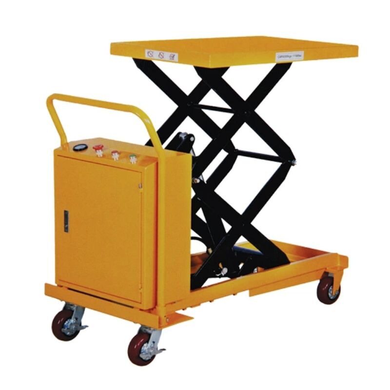 晶鑫叉车移动电动升降平台载重300kg500kg电动升降装卸平台